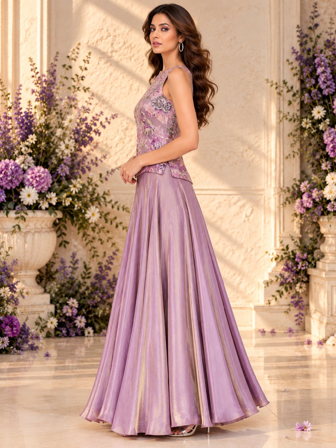 KoraKanvas Lilac Bloom Tissue Skirt Set 3