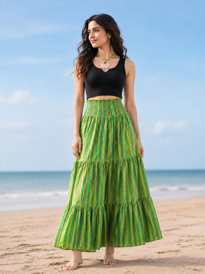 KoraKanvas Lime Escape Tiered Skirt 1