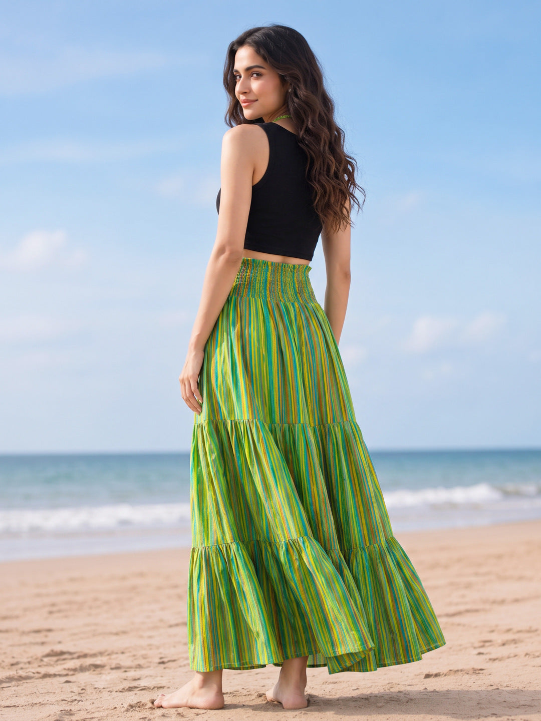 KoraKanvas Lime Escape Tiered Skirt 3