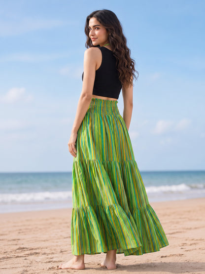 KoraKanvas Lime Escape Tiered Skirt 3