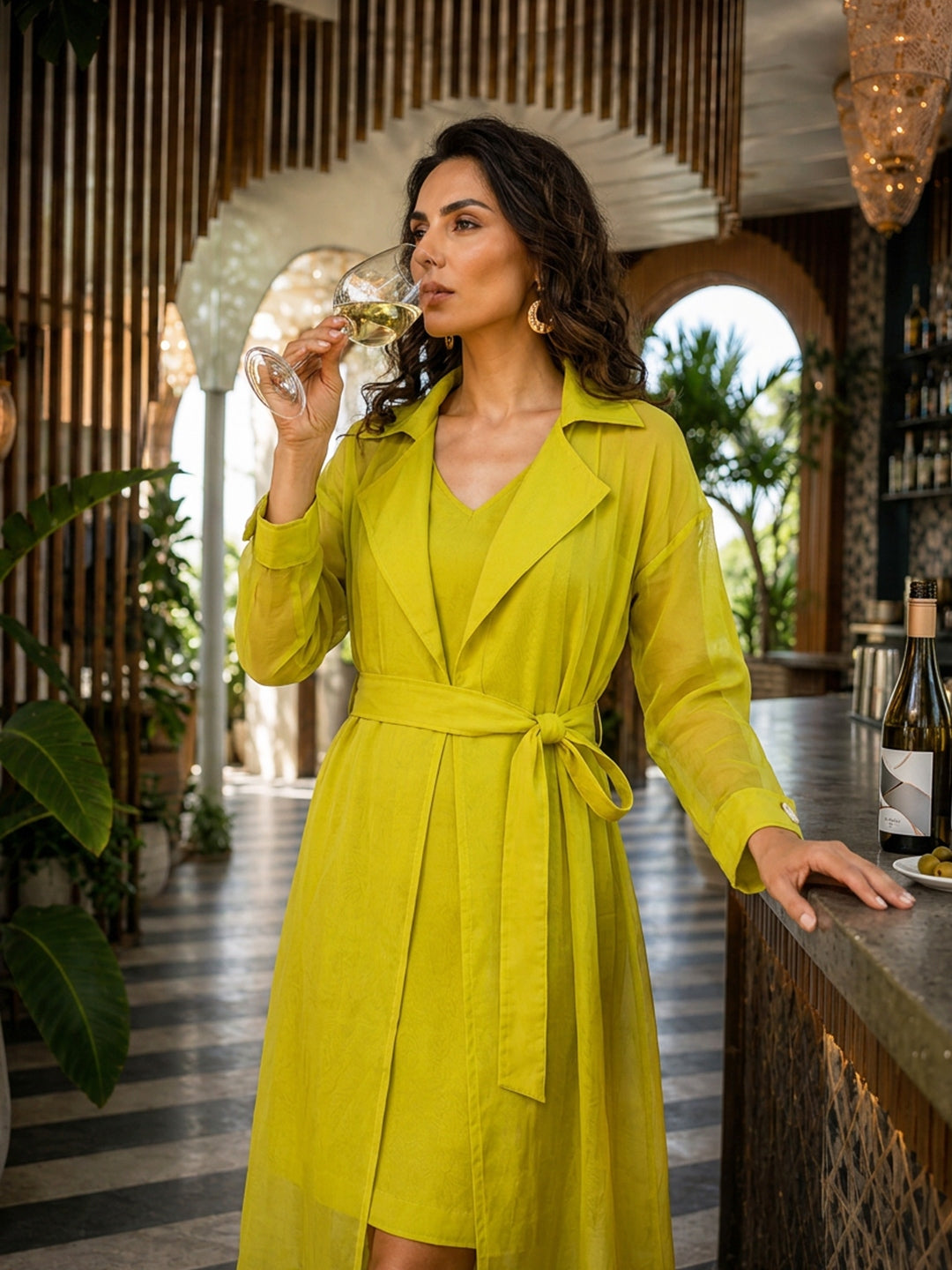 KoraKanvas Lime Light Organza Jacket Dress Set 3