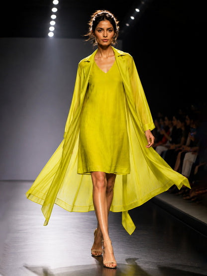 KoraKanvas Lime Light Organza Jacket Dress Set 5