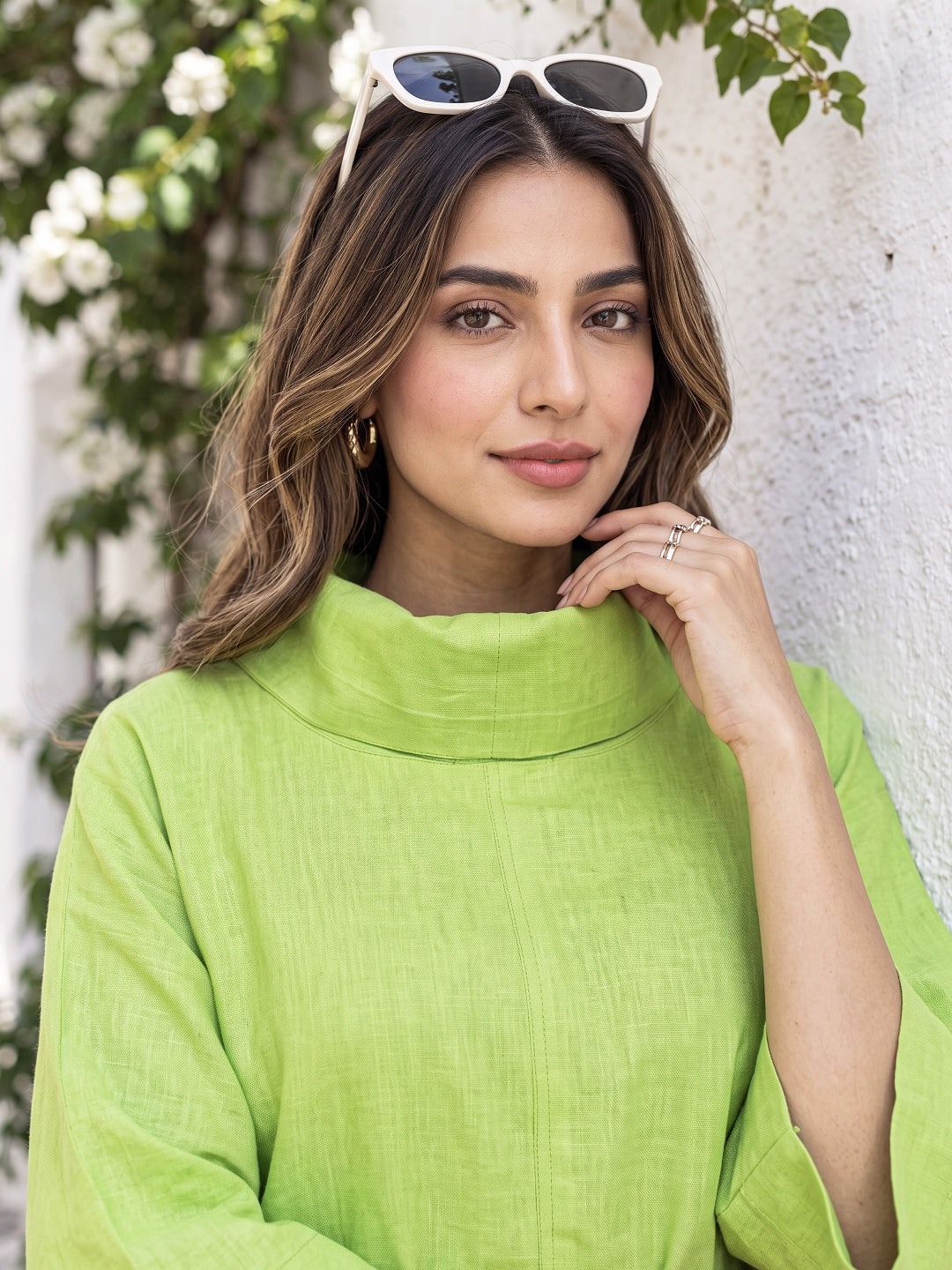 KoraKanvas Lime Linen Cowl Top 5