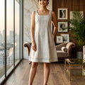 KoraKanvas Line and Linen Dress - White
