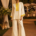 KoraKanvas Marigold Fusion Tissue Co-ord Set