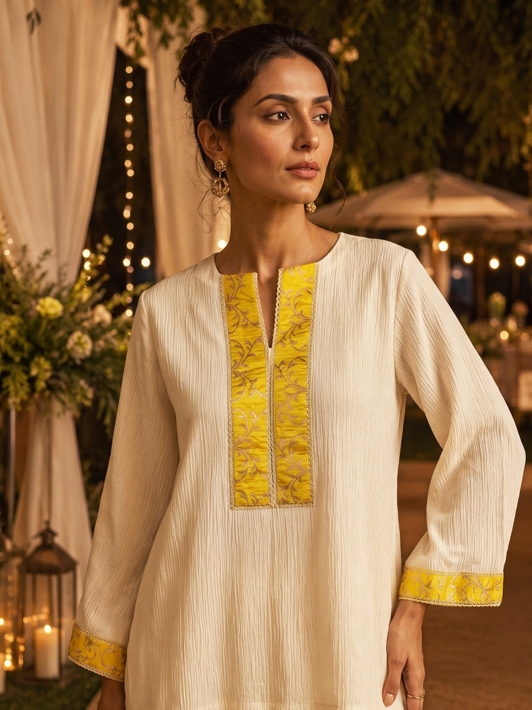 KoraKanvas Marigold Fusion Tissue Co-ord Set 5