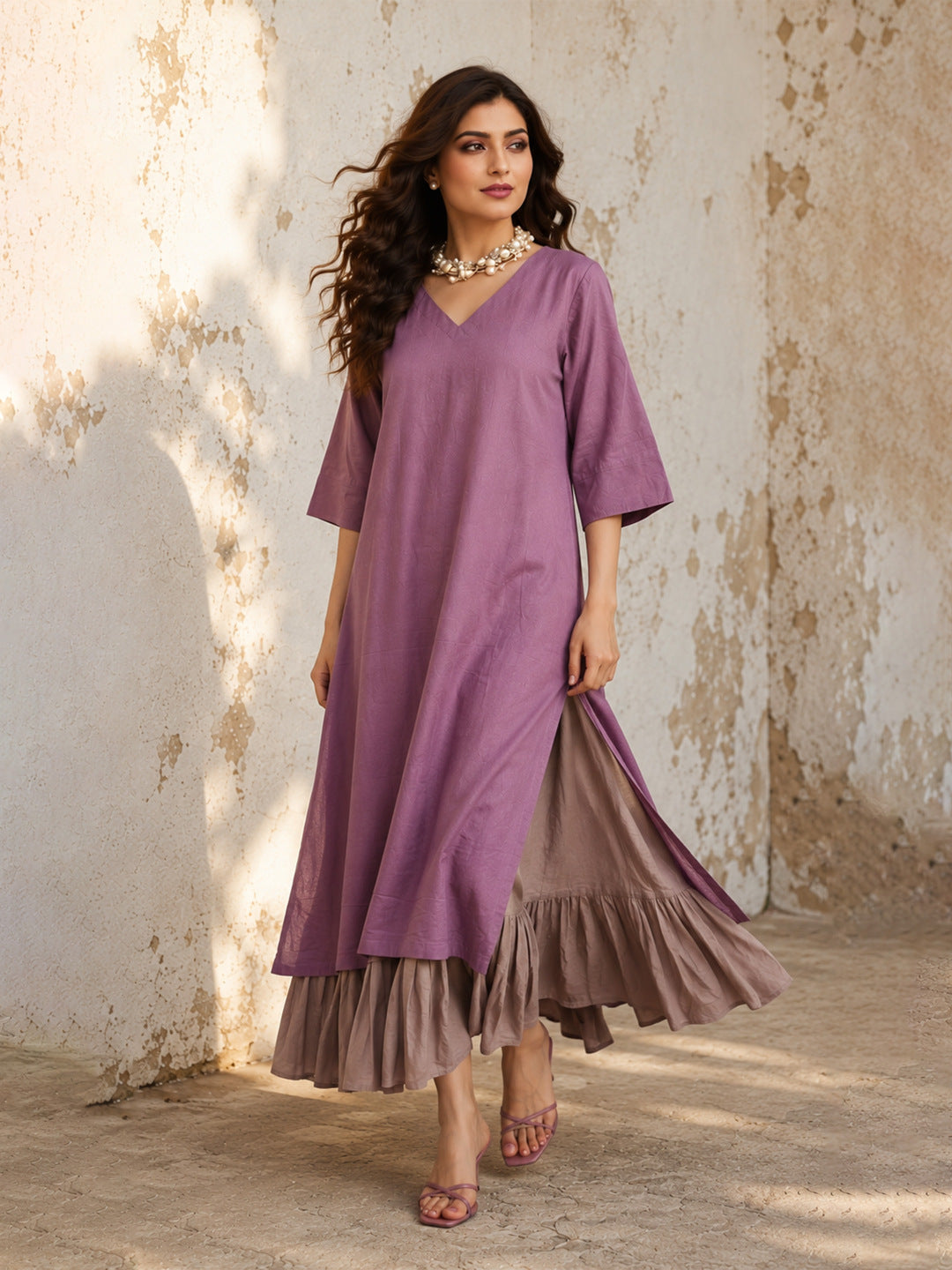 KoraKanvas Mauve Muse Layered Dress 1