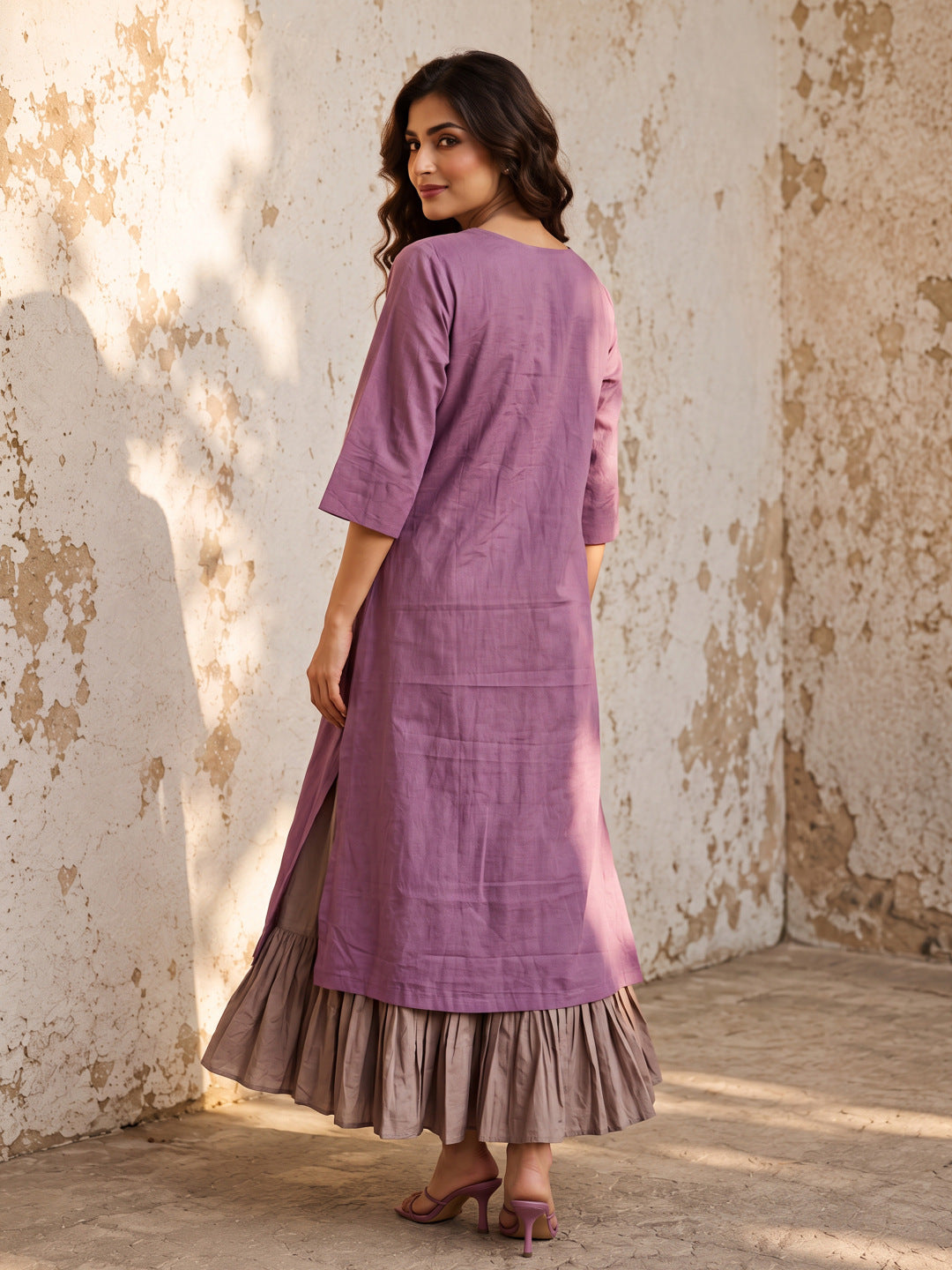 KoraKanvas Mauve Muse Layered Dress 3