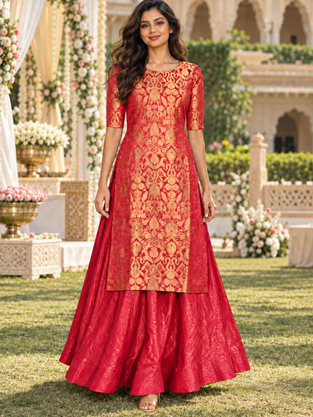 KoraKanvas Meher Brocade Lehenga Set 1