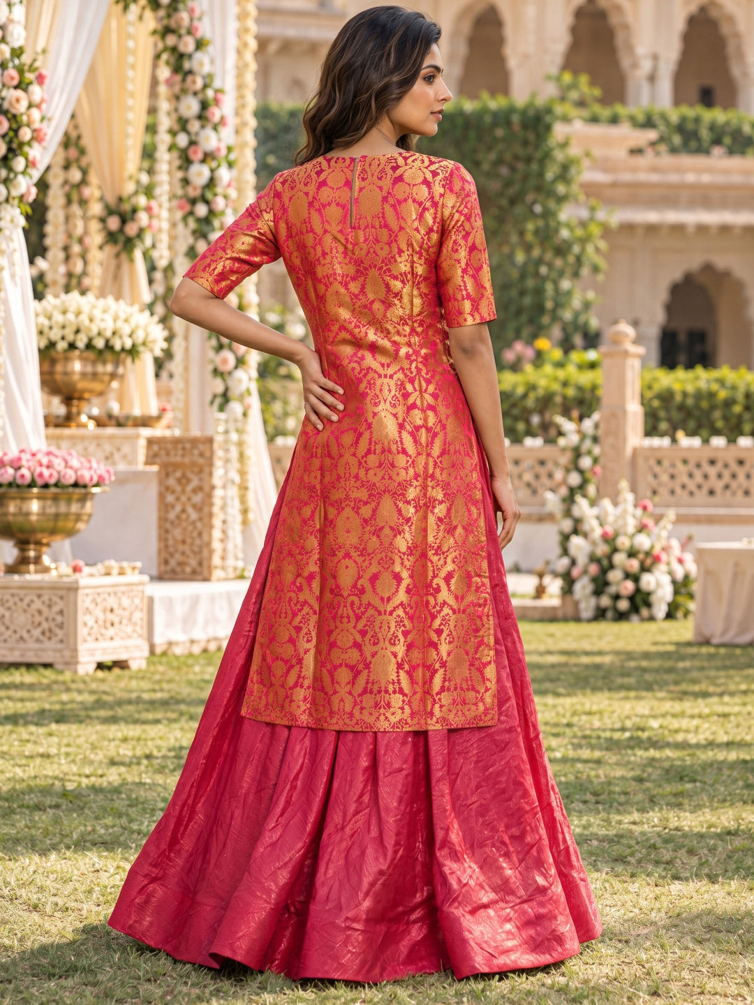 KoraKanvas Meher Brocade Lehenga Set 3