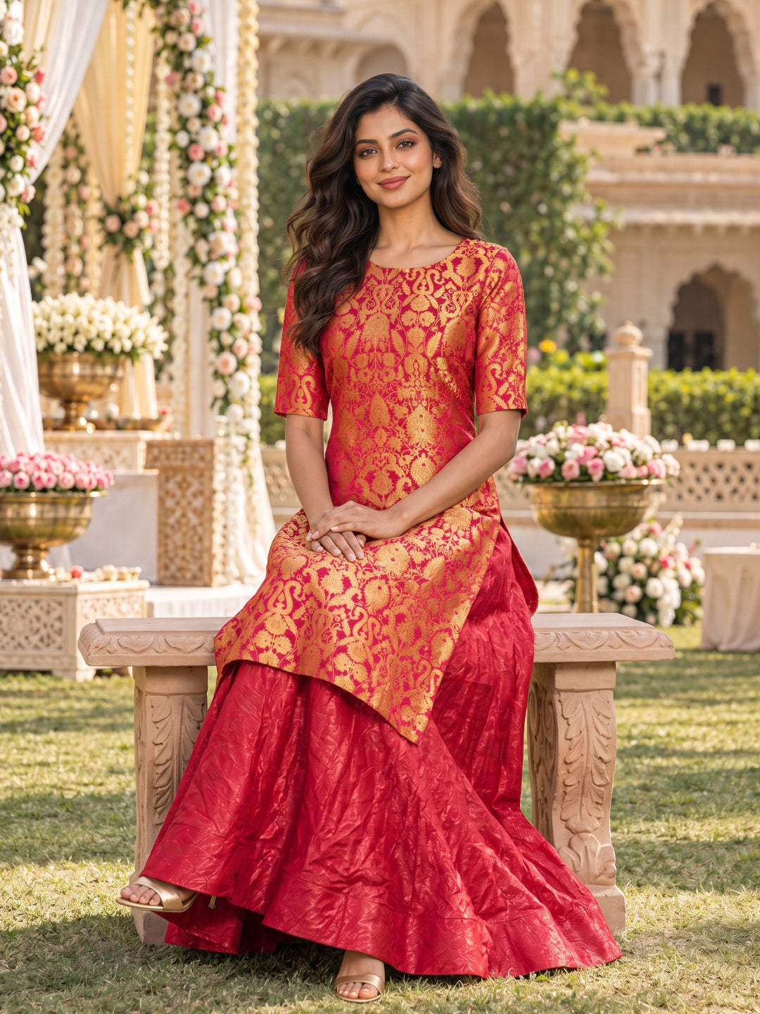 KoraKanvas Meher Brocade Lehenga Set 4