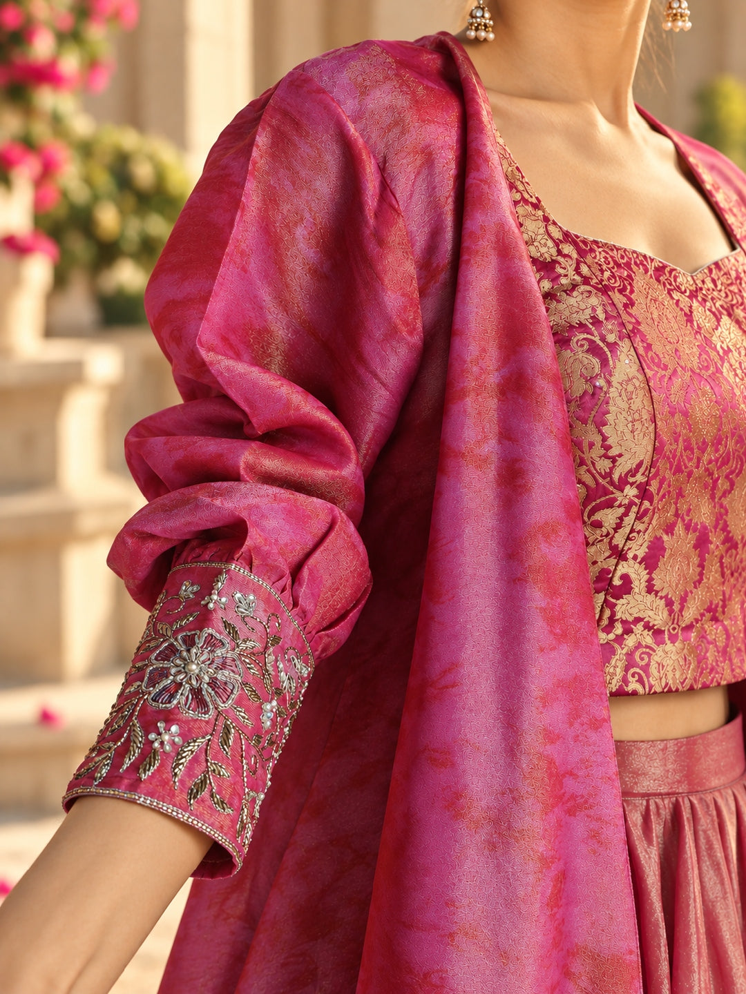 KoraKanvas Meher Lehenga with Overlay Set 3