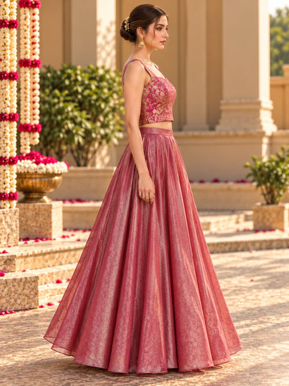 KoraKanvas Meher Lehenga with Overlay Set 5