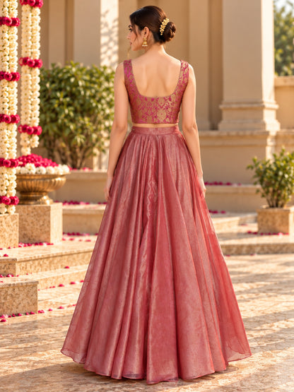 KoraKanvas Meher Lehenga with Overlay Set 6