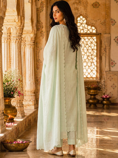 KoraKanvas Meher Sage Green Kurta Set 3