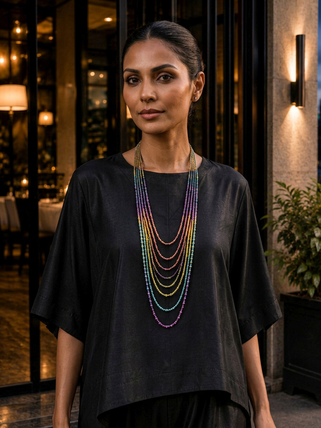 KoraKanvas Midnight Black Muslin Silk Co-ord Set 5