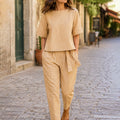 KoraKanvas Muse Khaki Linen Co-ord Set