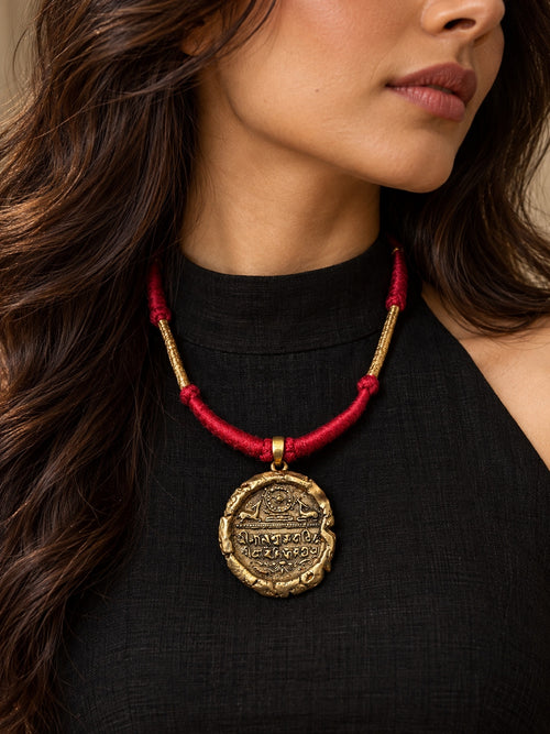 KoraKanvas Nalanda Mahavihara Seal Heritage Brass Pendant