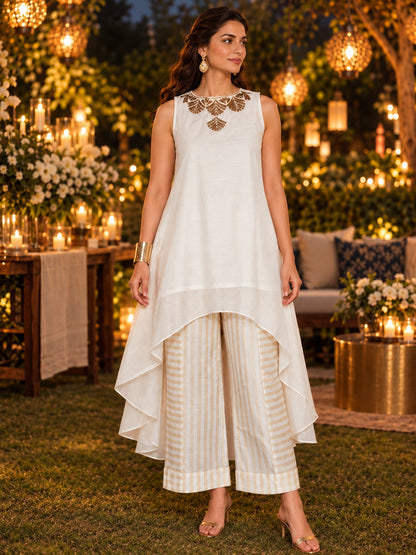 KoraKanvas Not-Too-Gold Cascade Co-ord Set 1
