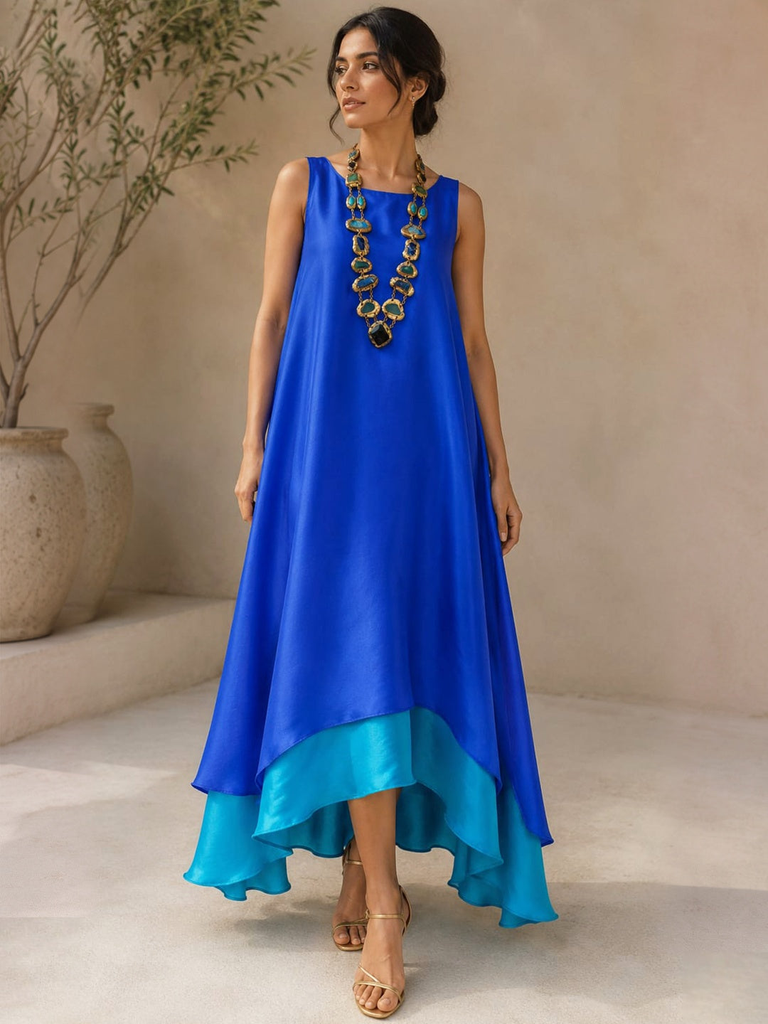 KoraKanvas Ocean Wave Silk Dress 1