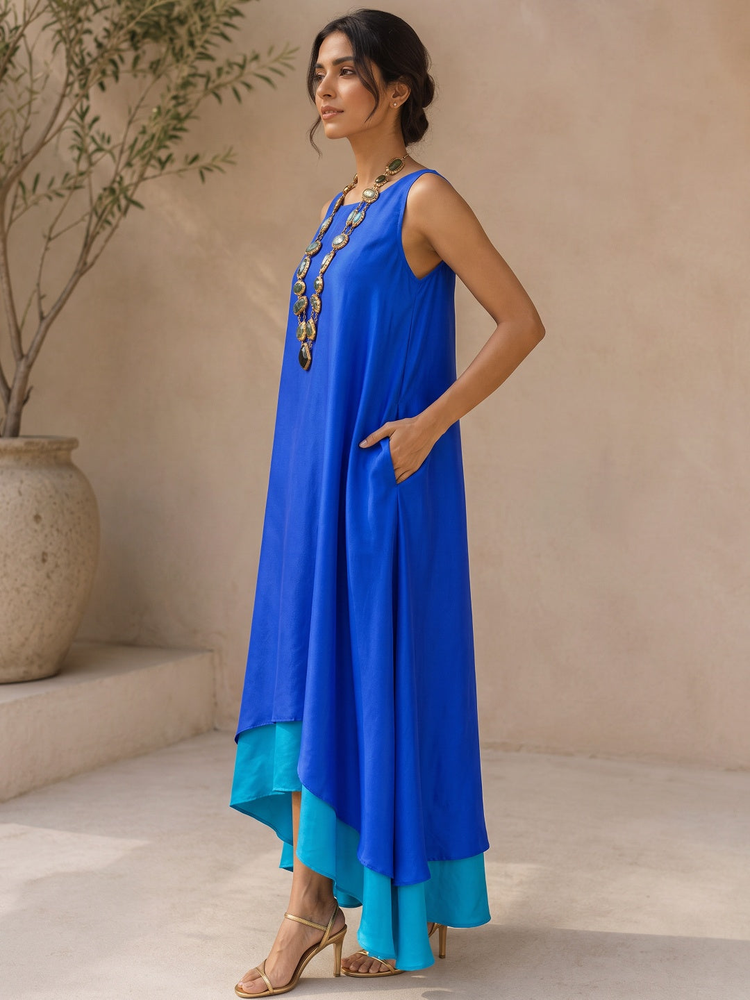KoraKanvas Ocean Wave Silk Dress 2
