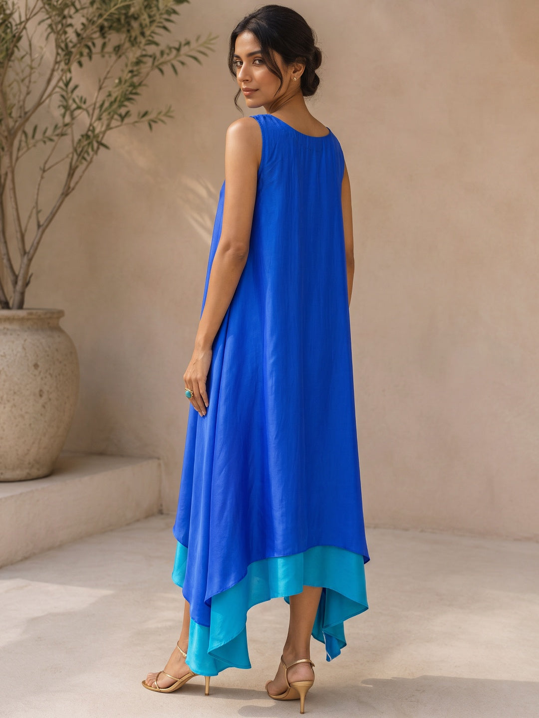 KoraKanvas Ocean Wave Silk Dress 3