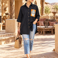 KoraKanvas Offbeat Black Linen Shirt