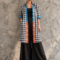 KoraKanvas Ornate Embroidered Check Shacket