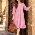 KoraKanvas Pink Dunes Handblock Shirt Dress