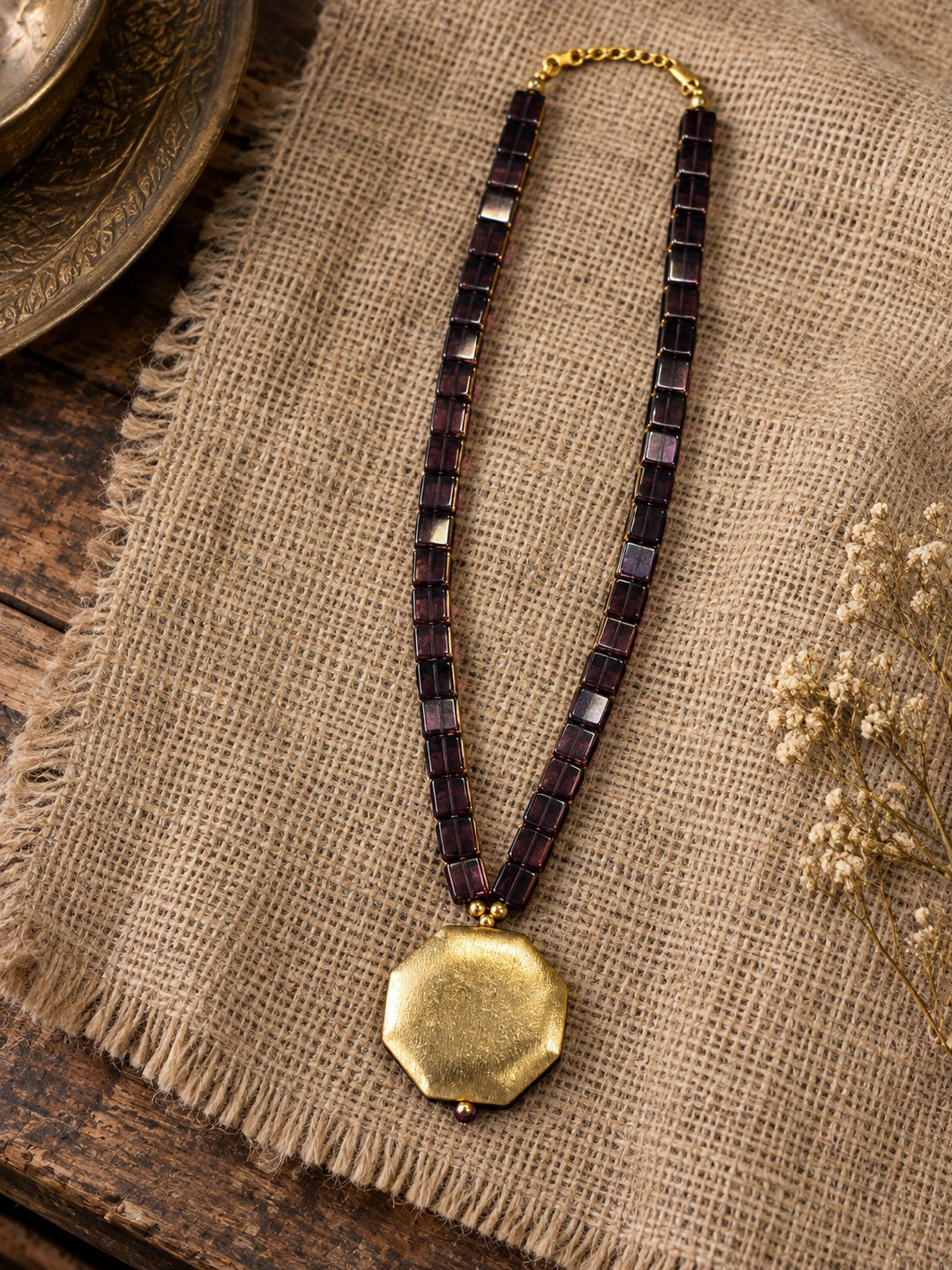 KoraKanvas Purple Dusk and Brass Necklace 3