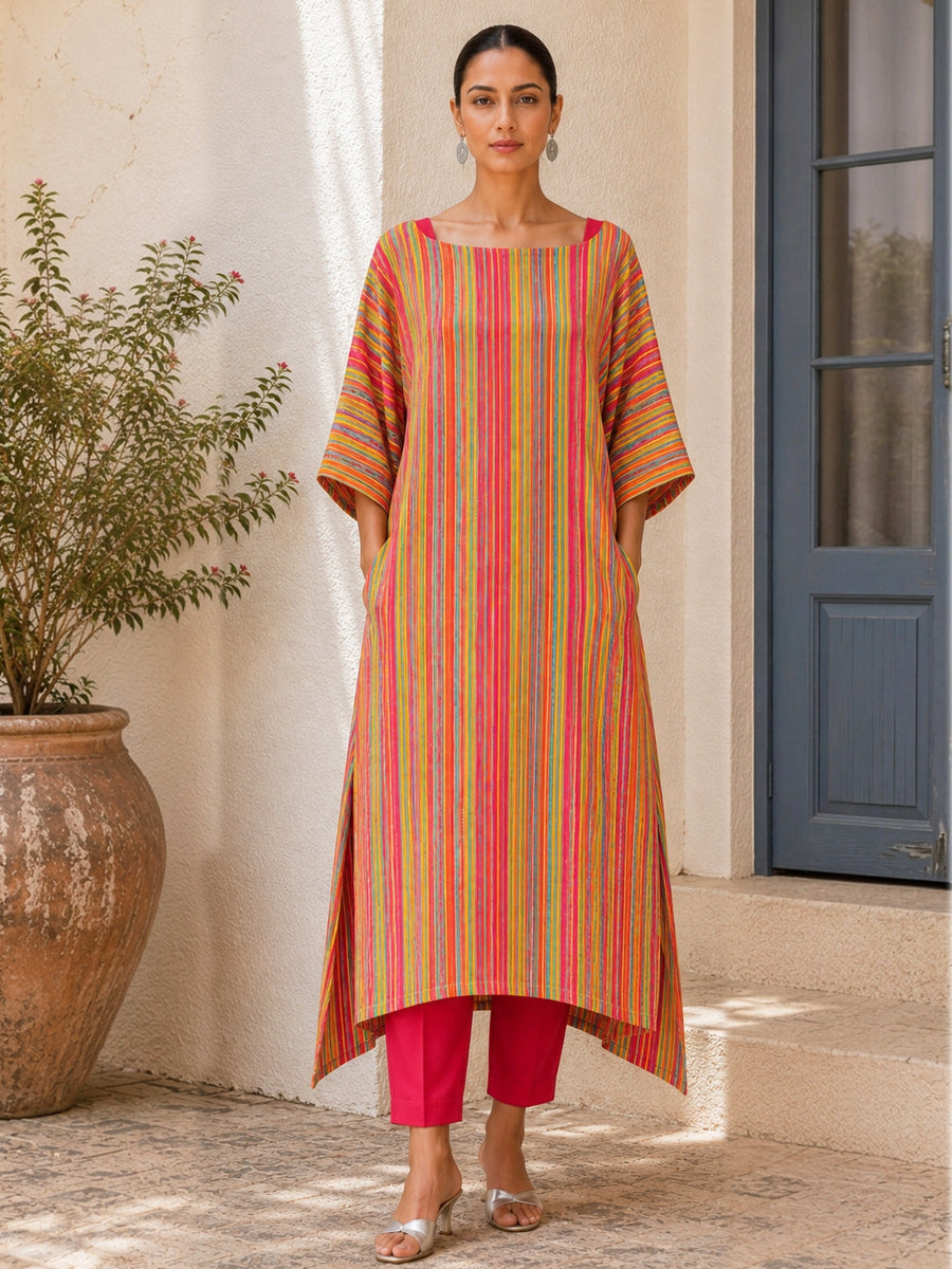 KoraKanvas Quirky Stripe Kurta Set 1