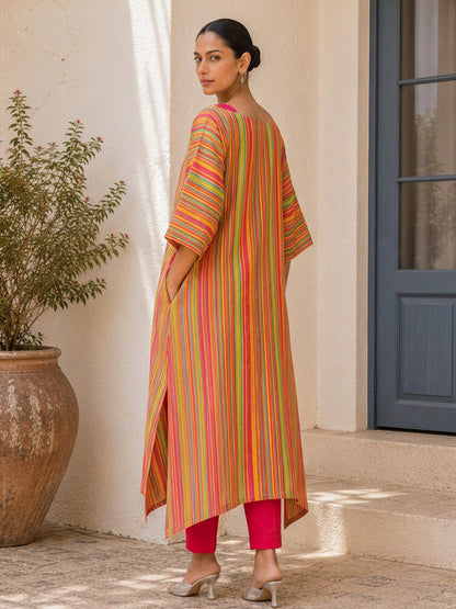 KoraKanvas Quirky Stripe Kurta Set 3