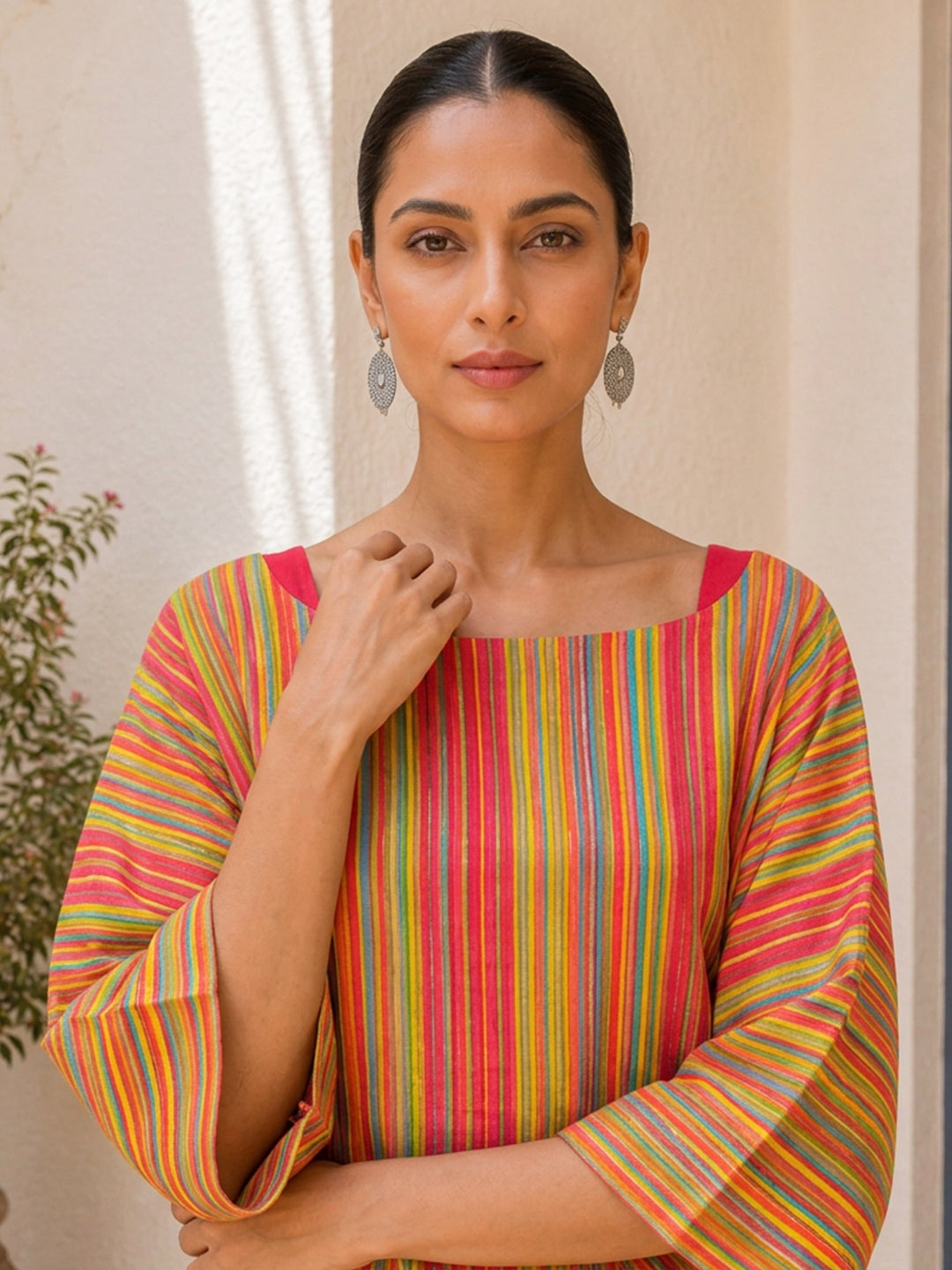 KoraKanvas Quirky Stripe Kurta Set 5