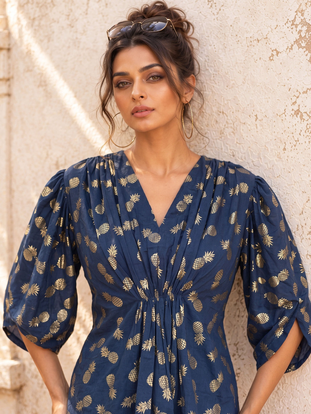 KoraKanvas Quirky Tropical Foil Print Top 5