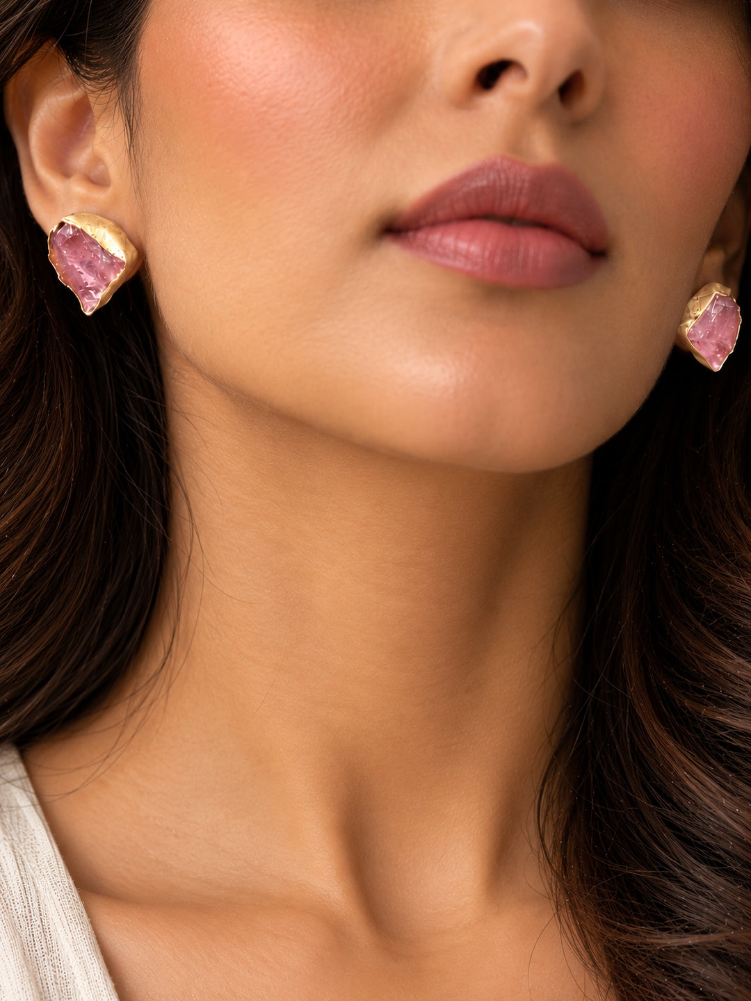 KoraKanvas Raw Stone and Brass Studs 2