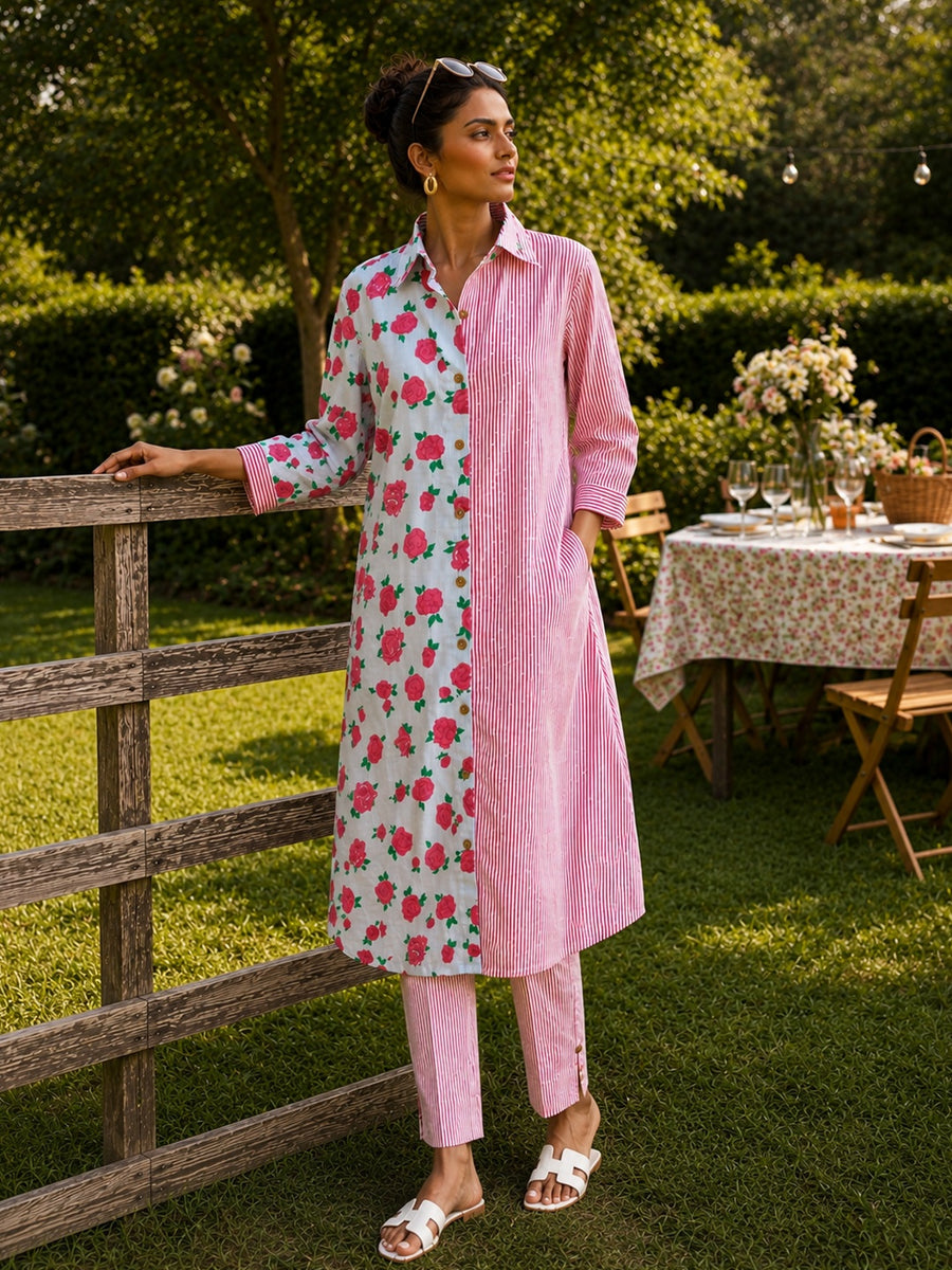 KoraKanvas Rose Stripe Co-ord Set 1