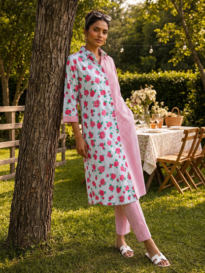 KoraKanvas Rose Stripe Co-ord Set 2