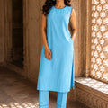 KoraKanvas Sky Blue Kurta Set