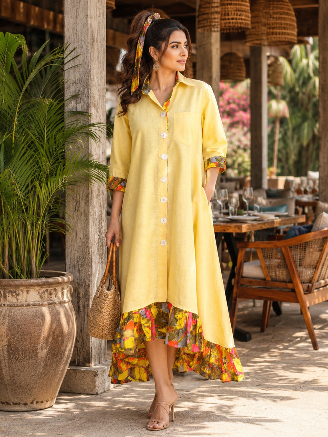 KoraKanvas Sunshine Linen Shirt Dress 1