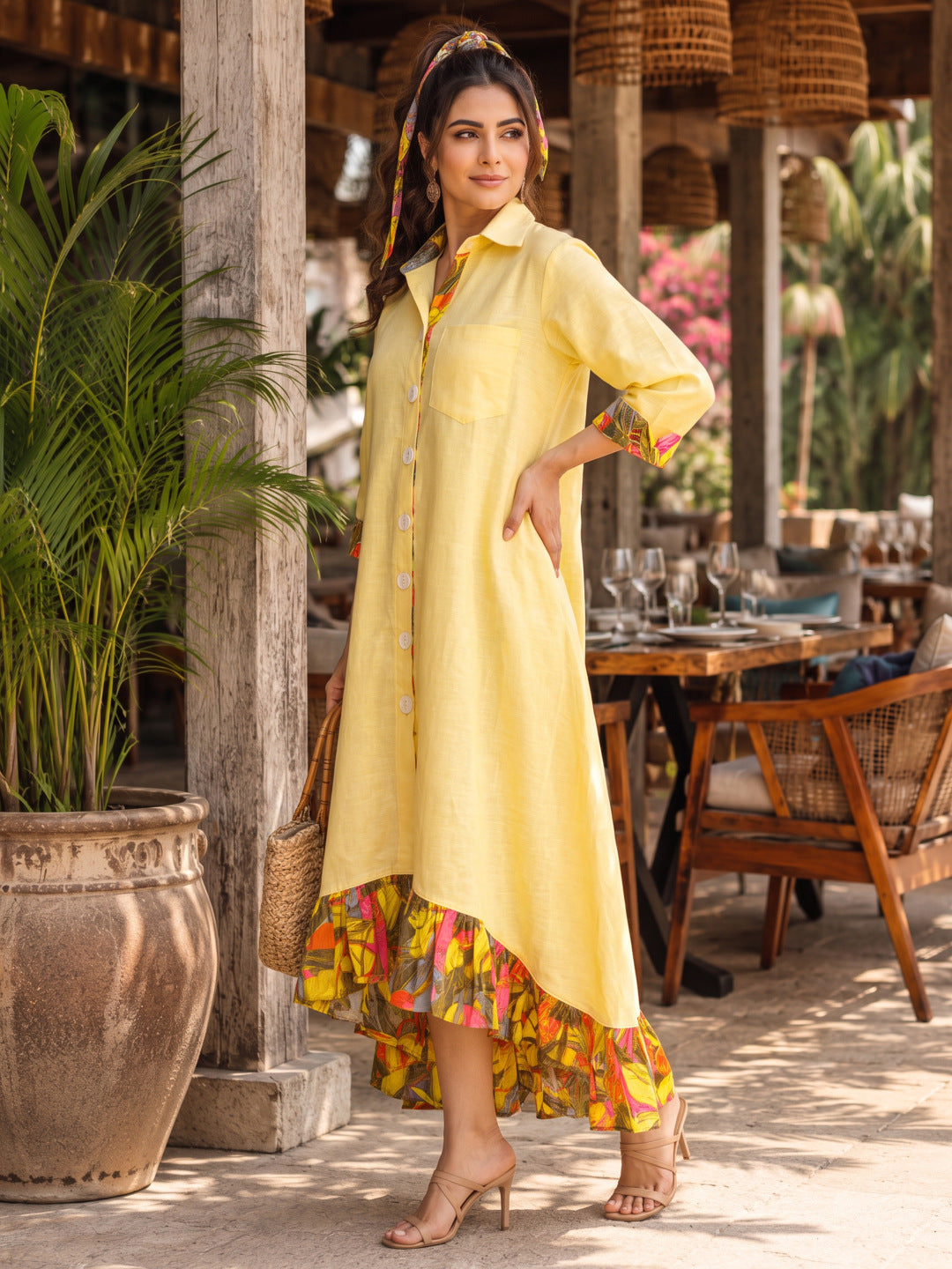 KoraKanvas Sunshine Linen Shirt Dress 2