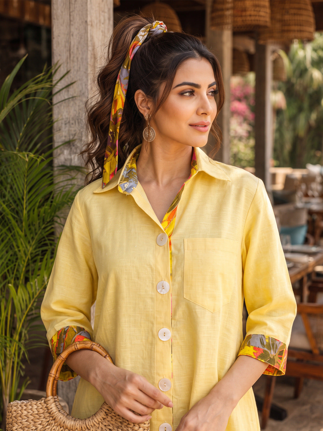 KoraKanvas Sunshine Linen Shirt Dress 4