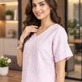 KoraKanvas Tassel Lilac Linen Top