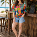 KoraKanvas Tropical Sunset Print Top