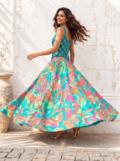 KoraKanvas Tropical Traditional Printed Skirt 4