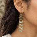 KoraKanvas Victorian Blue Topaz Waterfall Earrings