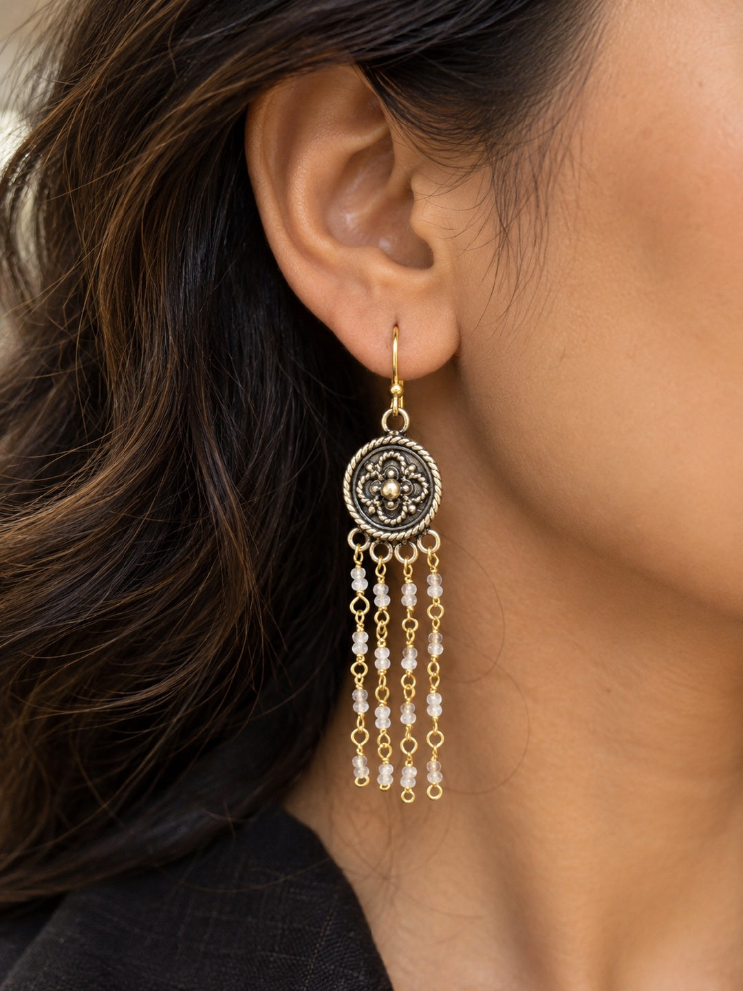KoraKanvas Victorian Smoky Quartz Waterfall Earrings 1