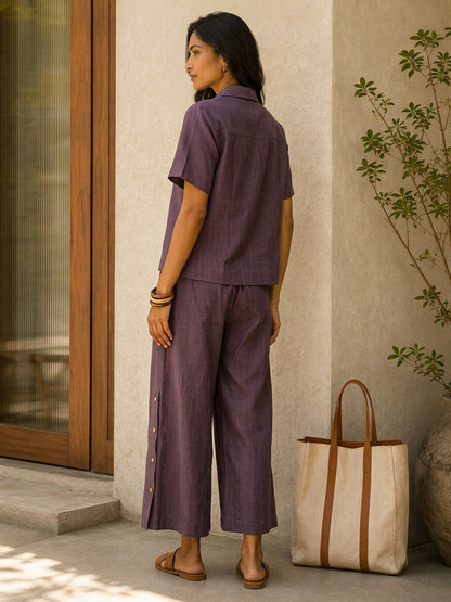 KoraKanvas Vintage Wine Khadi Co-ord Set 3