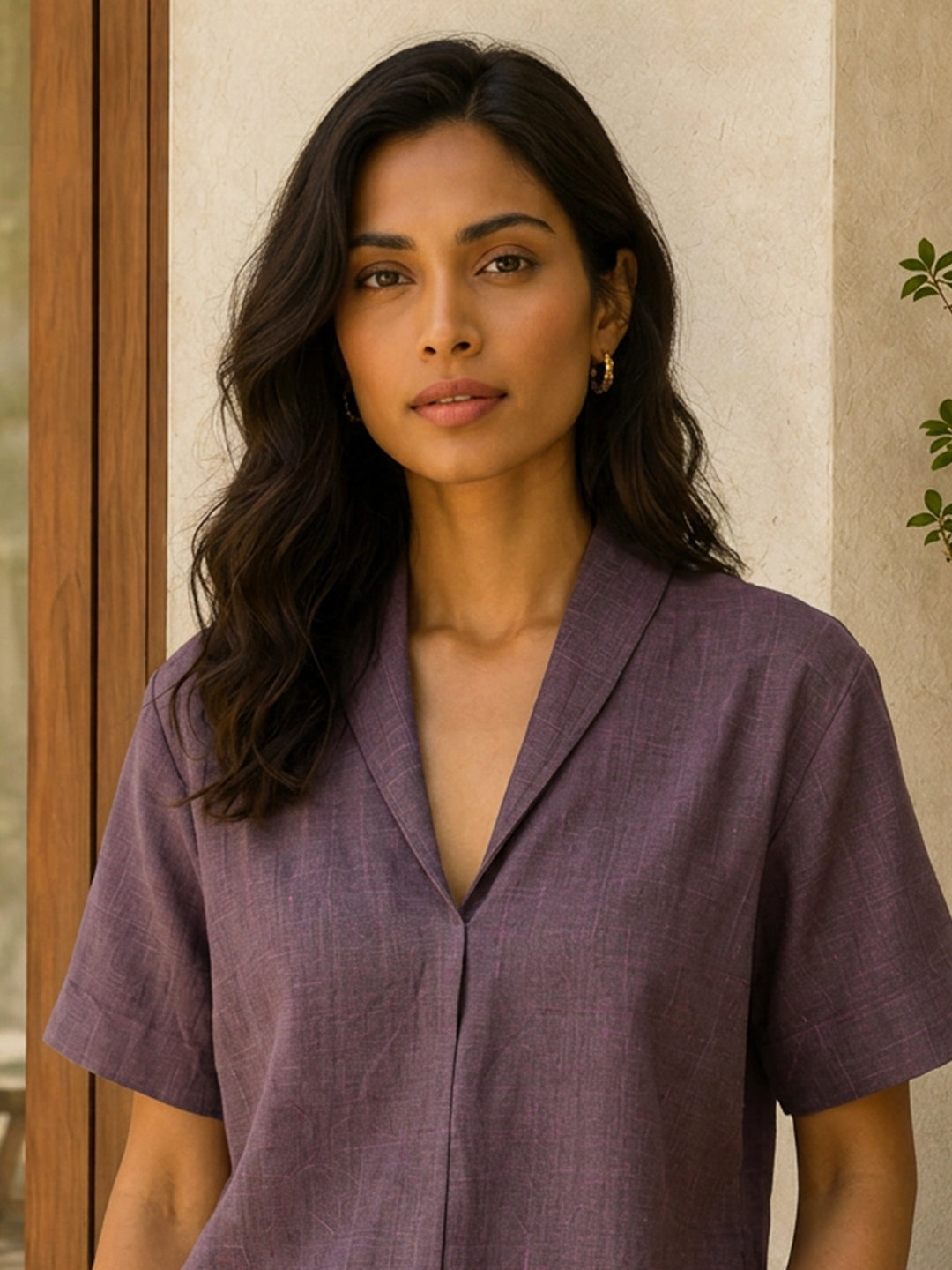 KoraKanvas Vintage Wine Khadi Co-ord Set 5