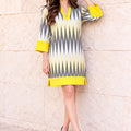 KoraKanvas Yellow Pop Ikat Tunic Dress